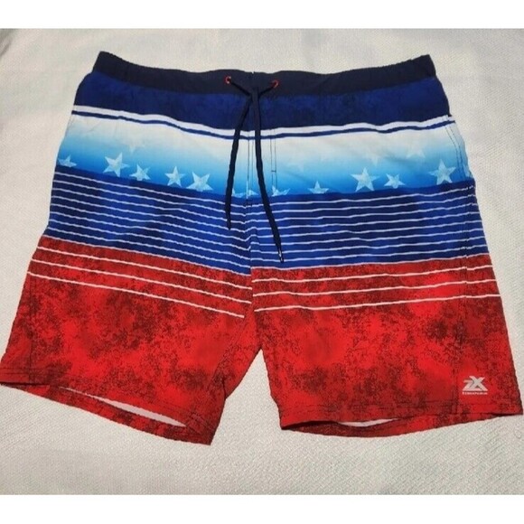 Zeroxposur Swim Trunks For Men Size XXLarge Swim Shorts UV Protection Blue/red - Picture 1 of 6